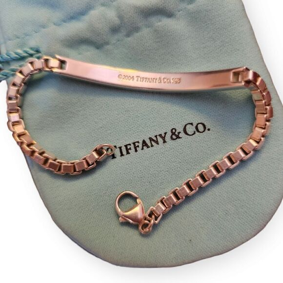Tiffany & Co. Sterling Silver 925 2004 Venetian Link I.D. 7" Bracelet - Picture 2 of 15